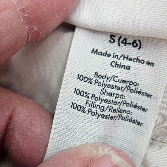 No Boundaries Reversible Puffer Sherpa Vest Stone Tile Size S 4-6 - Picture 3 of 8